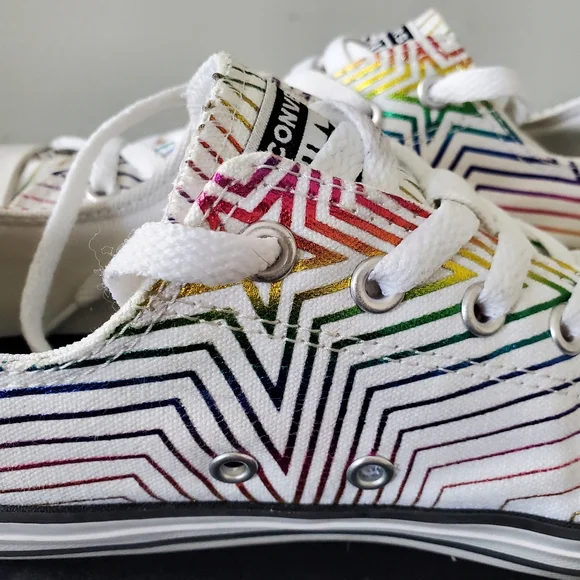 CONVERSE ALL STAR Women's Iridescent Shooting Star Low Top Sneakers, Shoes - Picture 7 of 10